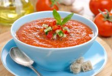 Nâu súp cà chua tôm lạnh đơn giản